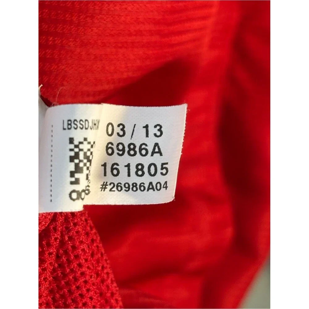 Adidas Mens Shockwave Woven 1/4 Zip Jacket Pullover  Red White X Large